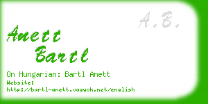 anett bartl business card